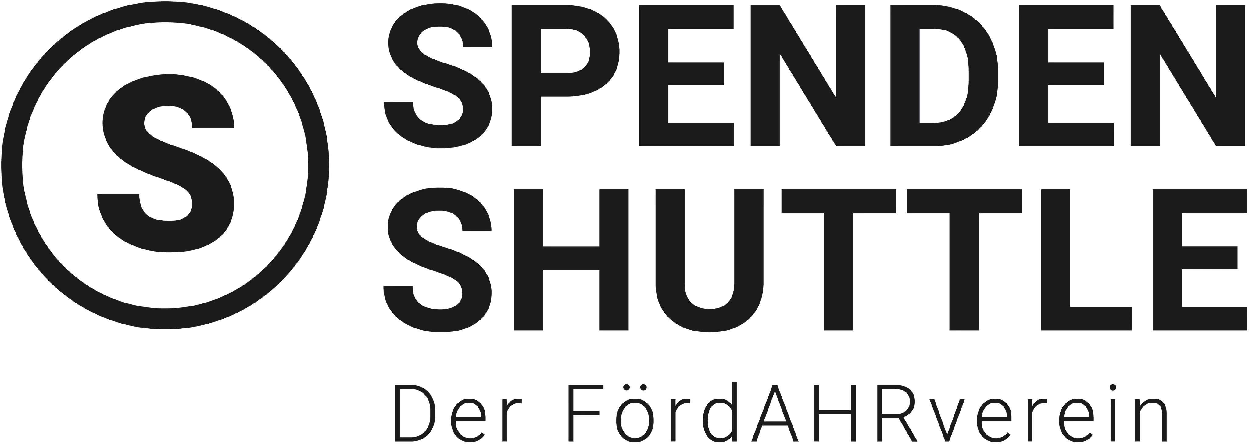 Spenden shuttle logo schwarz